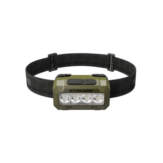 Φακός Κεφαλής LED Nitecore HA19, 600 lumens MCT, RGB, CRI Φακός κεφαλής Nitecore HA19 (600 Lumens) με MCT UHE LED (3000K-6500K), έγχρωμο φωτισμό RGB, στεγανότητα IP68 & τροφοδοσία με 2xAA. 5 χρόνια εγγύηση