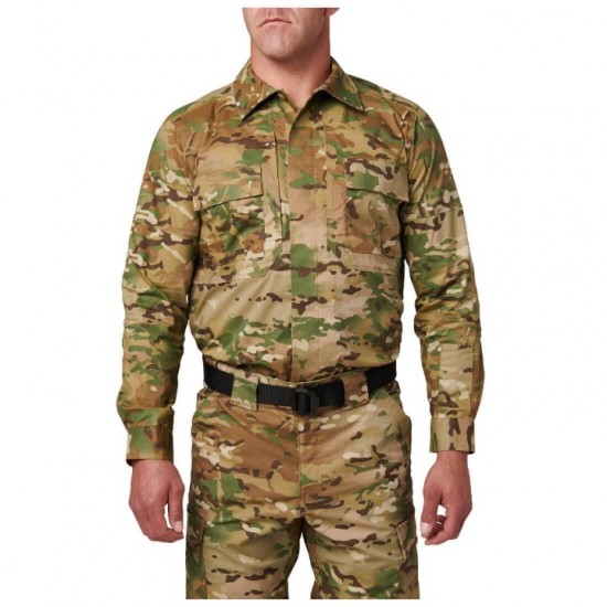 Operational Shirt - 5.11 Flex-Tac TDU Long Sleeve Shirt - 72250 5.11 Flex-Tac TDU Ripstop Shirt – Long-Sleeve Tactical Duty Shirt made from Flex-Tac® fabric with DWR coating, ReadyPocket™ pockets, and knee/elbow pad compatibility.