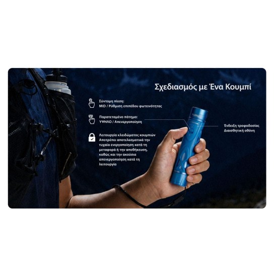 LED Flashlight Nitecore TrailSight 1200 Lumens (530m) Nitecore TrailSight LED flashlight made from magnesium alloy. 1200 Lumens output, 530m beam distance, NiteLab UHi 20 LED, IP68 waterproof rating & USB-C charging for Trail Running