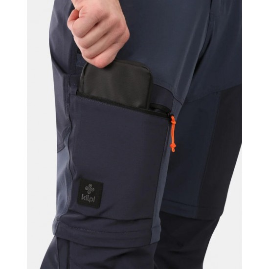 Ανδρικό Παντελόνι - Σορτς 2-σε-1 - Kilpi Hosio - YM0403KI Kilpi Hosio-M - Τεχνικό Παντελόνι & Σορτς από Ύφασμα Siberium Stretch, με Ενισχύσεις Ripstop, Αποσπώμενα Μπατζάκια & Υδατοαπωθητική Προστασία