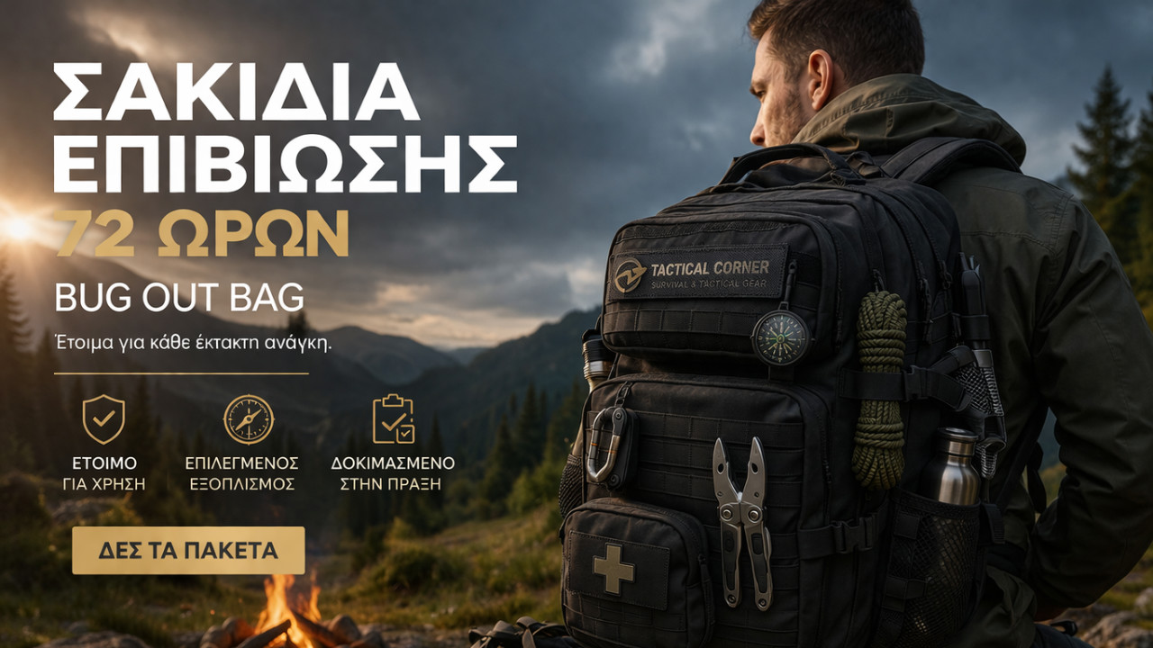 Έτοιμα Σακίδια Επιβίωσης Έκτακτης Ανάγκης Bug Out Bag - Ready to Go
