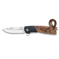 Albainox Zebra Wood Hunting Pocket Knife 6.7cm – Wooden Handle with Hunting Designs