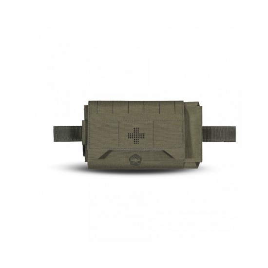 Pentagon Amina Horizontal Medical Pouch Horizontal first aid/medical pouch for belt carry, made from 500D Cordura, featuring rapid side access, MOLLE system compatibility, ideal for use as an IFAK
