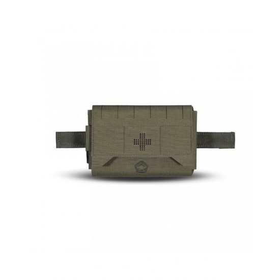 Pentagon Amina Horizontal Medical Pouch Horizontal first aid/medical pouch for belt carry, made from 500D Cordura, featuring rapid side access, MOLLE system compatibility, ideal for use as an IFAK