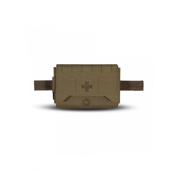 Pentagon Amina Horizontal Medical Pouch Horizontal first aid/medical pouch for belt carry, made from 500D Cordura, featuring rapid side access, MOLLE system compatibility, ideal for use as an IFAK