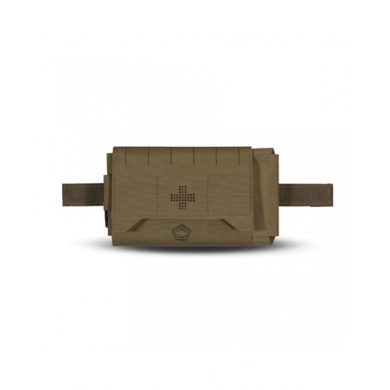 Pentagon Amina Horizontal Medical Pouch Horizontal first aid/medical pouch for belt carry, made from 500D Cordura, featuring rapid side access, MOLLE system compatibility, ideal for use as an IFAK