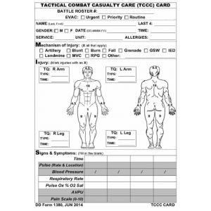 DD Form 1380 TCCC Card DD Form 1380 TCCC Card