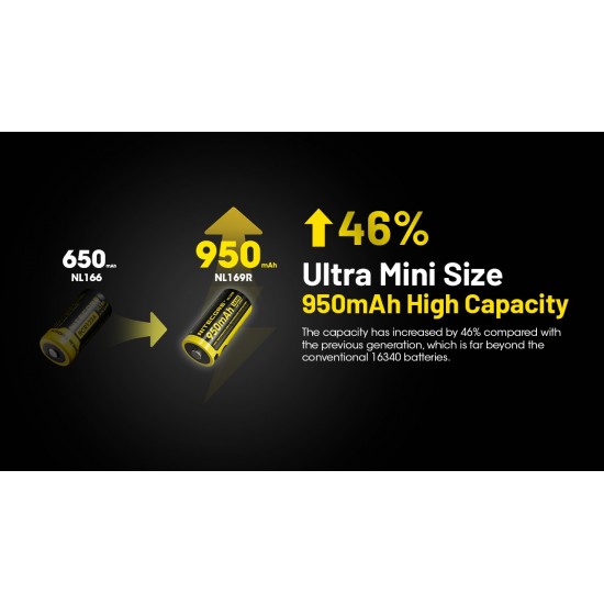 NITECORE 16340 950MAH USB-C NL169R