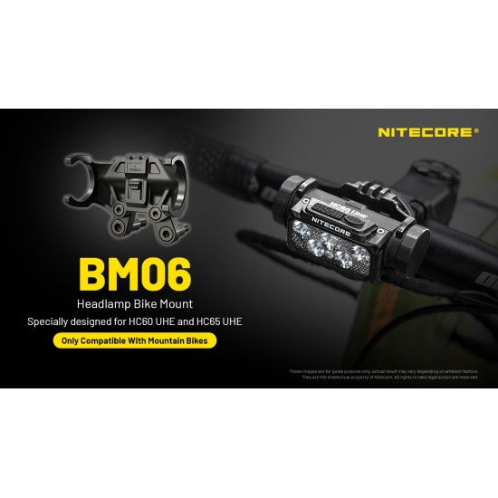 BIKE MOUNT FOR NITECORE HC60UHE, HC65UHE FLASHLIGHTS