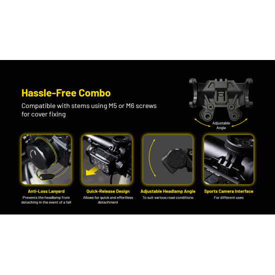 BIKE MOUNT FOR NITECORE HC60UHE, HC65UHE FLASHLIGHTS