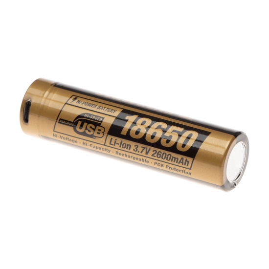 ΕΠΑΝΑΦΟΡΤΙΖΟΜΕΝΗ ΜΠΑΤΑΡΙΑ CLAWGEAR 18650 3.7V-2600mAh MICRO USB