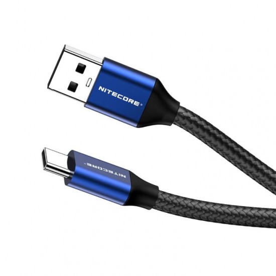 Καλώδιο Φόρτισης & Δεδομένων Nitecore UAC20 USB-C σε USB-A 3A Ανθεκτικό καλώδιο Nitecore UAC20 USB-C σε USB-A (9060100848). Ταχεία φόρτιση 3A (QC & FCP), μεταφορά δεδομένων 480Mbps, νάιλον πλέξη & επιχρυσωμένες επαφές