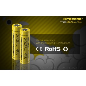 BATTERY NITECORE IMR18650 2600MAH 40A FLATTOP