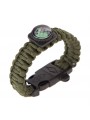 Outdoor Survival Bracelet Paracord Rope Compass Whistle Flint Fire Starter Kit