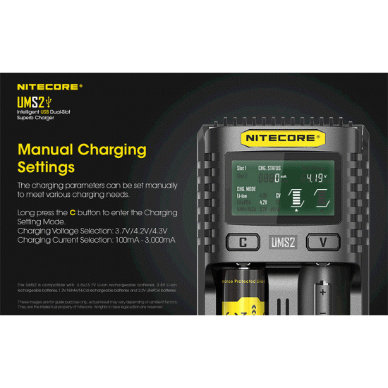 NITECORE UMS2 CHARGER NITECORE UMS2 CHARGER