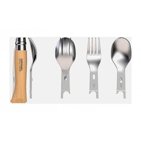 Opinel Picnic Plus Set No.08 - Πλήρες Σετ Μαχαίρι-Πιρούνι-Κουτάλι