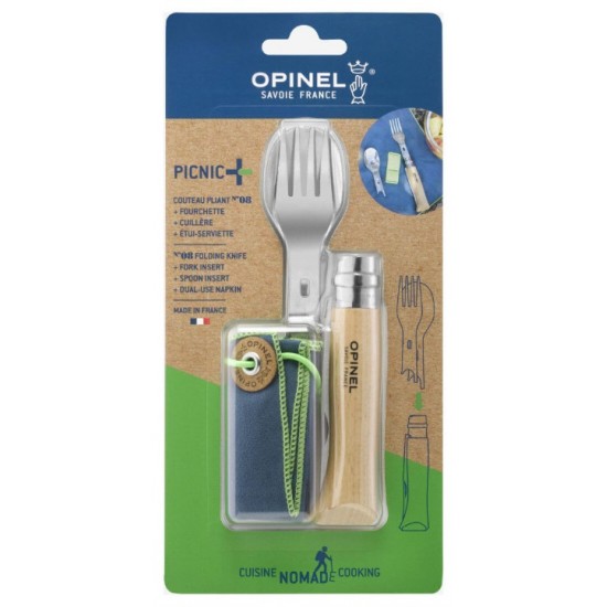 Opinel Picnic Plus Set No.08 - Πλήρες Σετ Μαχαίρι-Πιρούνι-Κουτάλι
