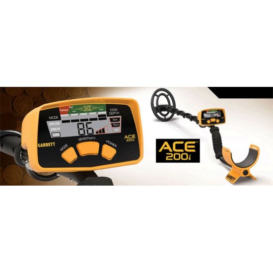 Ανιχνευτής Μετάλλων Garrett ACE 200i 6,5x9" Garrett ACE 200i Ελαφρύς & εύκολος ανιχνευτής μετάλλων με δίσκο 6,5x9" Proformance. Διαθέτει ψηφιακή αναγνώριση στόχου 0-99, 6.5kHz & 3 λειτουργίες