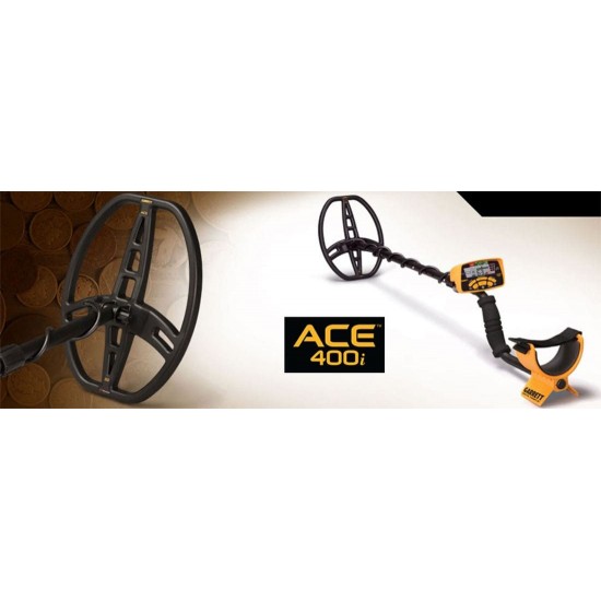 Ανιχνευτής Μετάλλων Garrett ACE 400i DD 8,5x11" Garrett ACE 400i Ανιχνευτής μετάλλων με δίσκο 8,5x11" DD Proformance. Διαθέτει Ήχο Σιδήρου (Iron Audio), Digital Target ID 0-99, 10kHz συχνότητα & αξεσουάρ