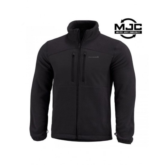 Technical Pentagon Ajax 2.5 fleece jacket (K08071) with 385GSM weight & high CLO thermal insulation. Monochromatic professional design, compatible with MJC system