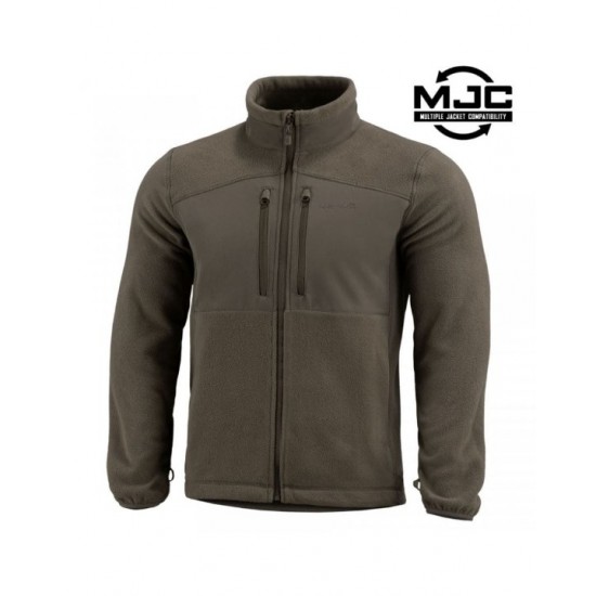 Technical Pentagon Ajax 2.5 fleece jacket (K08071) with 385GSM weight & high CLO thermal insulation. Monochromatic professional design, compatible with MJC system
