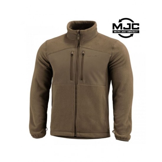 Technical Pentagon Ajax 2.5 fleece jacket (K08071) with 385GSM weight & high CLO thermal insulation. Monochromatic professional design, compatible with MJC system