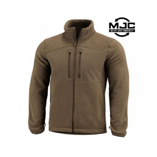 Technical Pentagon Ajax 2.5 fleece jacket (K08071) with 385GSM weight & high CLO thermal insulation. Monochromatic professional design, compatible with MJC system