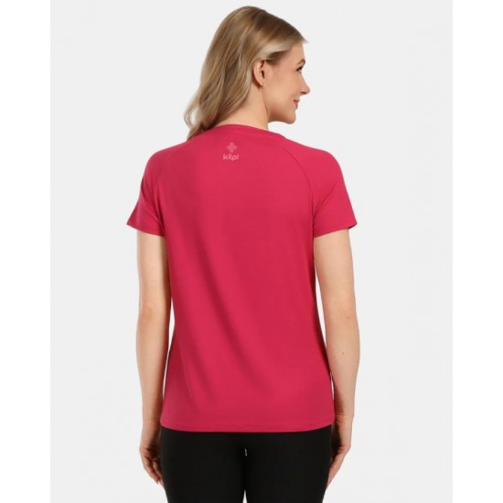 Women's Short Sleeve T-Shirt Kilpi Lismain-W - 1L0302KI Kilpi Lismain-W Technical Women's Sports T-Shirt Made from Quick-Drying OPTI-DRY Fabric with Nature-Inspired Pattern