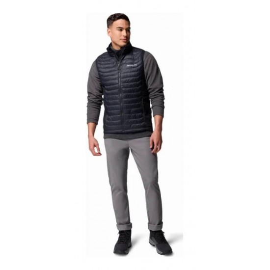 Men’s Vest Columbia Powder Pass Hybrid Vest - 2126111 Columbia Powder Pass Sleeveless Puffer Vest with Omni-SHIELD™ Technology, Recycled Polyester Insulation & Stretch Side Panels