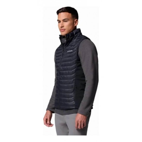 Men’s Vest Columbia Powder Pass Hybrid Vest - 2126111 Columbia Powder Pass Sleeveless Puffer Vest with Omni-SHIELD™ Technology, Recycled Polyester Insulation & Stretch Side Panels
