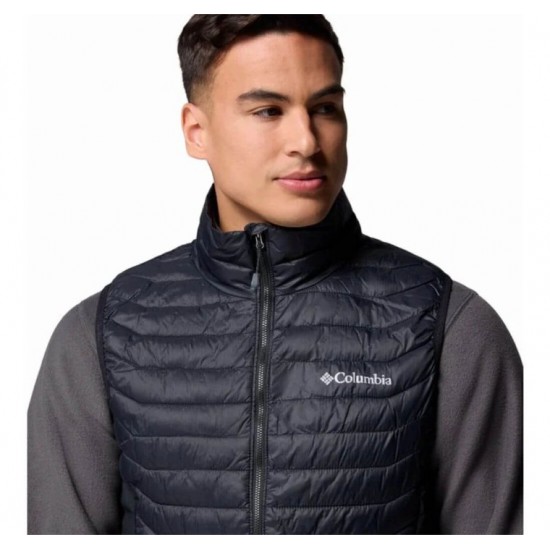 Men’s Vest Columbia Powder Pass Hybrid Vest - 2126111 Columbia Powder Pass Sleeveless Puffer Vest with Omni-SHIELD™ Technology, Recycled Polyester Insulation & Stretch Side Panels