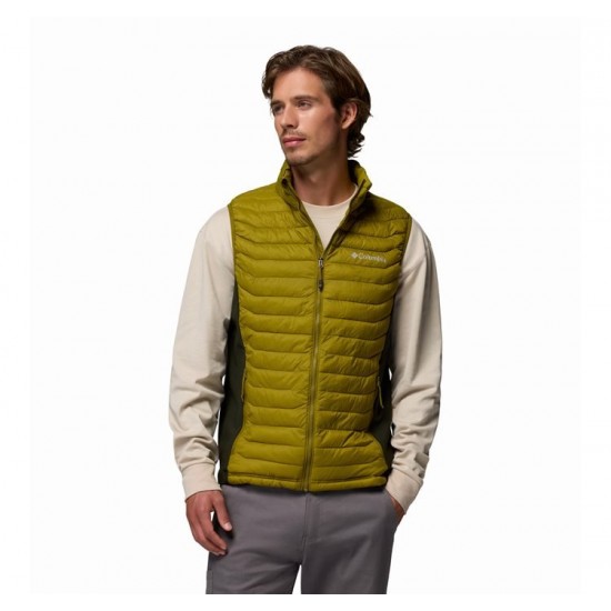 Men’s Vest Columbia Powder Pass Hybrid Vest - 2126111 Columbia Powder Pass Sleeveless Puffer Vest with Omni-SHIELD™ Technology, Recycled Polyester Insulation & Stretch Side Panels