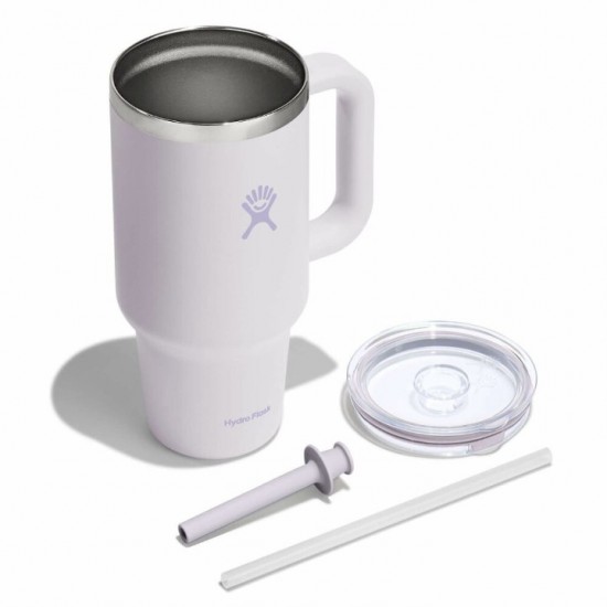 Hydro Flask 32 oz Travel Tumbler (946 ml) Stainless Steel Insulated Tumbler with Handle Insulated Hydro Flask 946ml Travel Tumbler made from premium 18/8 stainless steel, featuring an ergonomic carry handle, TempShield® double-wall vacuum insulation, and a flexible straw lid