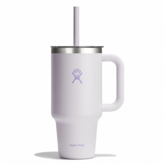 Hydro Flask 32 oz Travel Tumbler (946 ml) Stainless Steel Insulated Tumbler with Handle Insulated Hydro Flask 946ml Travel Tumbler made from premium 18/8 stainless steel, featuring an ergonomic carry handle, TempShield® double-wall vacuum insulation, and a flexible straw lid