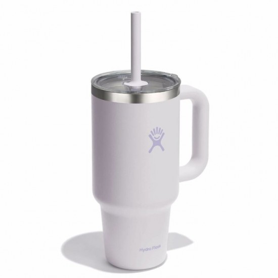 Hydro Flask 32 oz Travel Tumbler (946 ml) Stainless Steel Insulated Tumbler with Handle Insulated Hydro Flask 946ml Travel Tumbler made from premium 18/8 stainless steel, featuring an ergonomic carry handle, TempShield® double-wall vacuum insulation, and a flexible straw lid