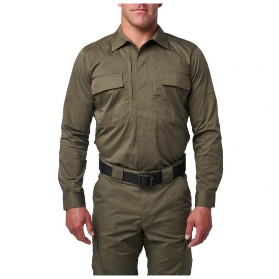 Operational Shirt - 5.11 Flex-Tac TDU Long Sleeve Shirt - 72250 5.11 Flex-Tac TDU Ripstop Shirt – Long-Sleeve Tactical Duty Shirt made from Flex-Tac® fabric with DWR coating, ReadyPocket™ pockets, and knee/elbow pad compatibility.