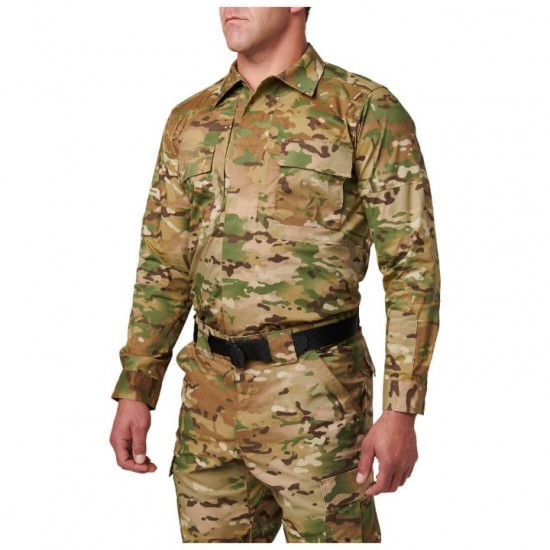 Operational Shirt - 5.11 Flex-Tac TDU Long Sleeve Shirt - 72250 5.11 Flex-Tac TDU Ripstop Shirt – Long-Sleeve Tactical Duty Shirt made from Flex-Tac® fabric with DWR coating, ReadyPocket™ pockets, and knee/elbow pad compatibility.