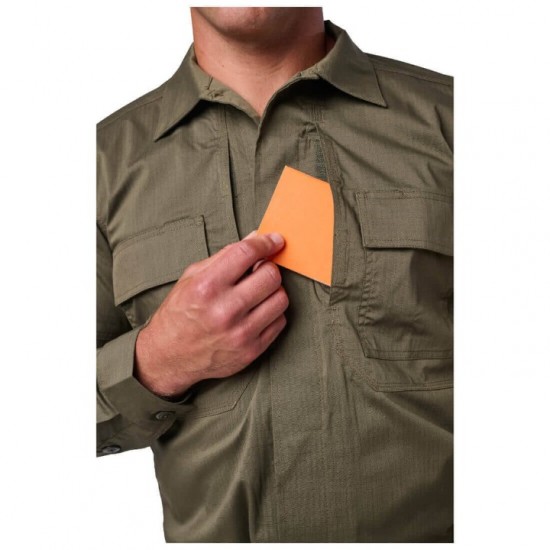 Operational Shirt - 5.11 Flex-Tac TDU Long Sleeve Shirt - 72250 5.11 Flex-Tac TDU Ripstop Shirt – Long-Sleeve Tactical Duty Shirt made from Flex-Tac® fabric with DWR coating, ReadyPocket™ pockets, and knee/elbow pad compatibility.