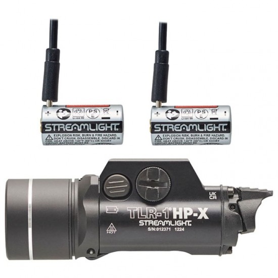 Φακός Όπλου Streamlight TLR-1 HP-X - 1300 Lumens Streamlight TLR-1 HP-X Επιχειρησιακός φακός όπλου. Ισχύς 1.300 Lumens, εμβέλεια 555m, Multi-Fuel (SL-B9 / CR123A), αδιάβροχος IPX7 & αλλαγή μπαταρίας από μπροστά
