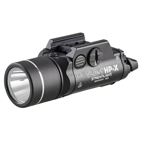 Φακός Όπλου Streamlight TLR-1 HP-X - 1300 Lumens Streamlight TLR-1 HP-X Επιχειρησιακός φακός όπλου. Ισχύς 1.300 Lumens, εμβέλεια 555m, Multi-Fuel (SL-B9 / CR123A), αδιάβροχος IPX7 & αλλαγή μπαταρίας από μπροστά