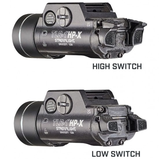 Φακός Όπλου Streamlight TLR-1 HP-X - 1300 Lumens Streamlight TLR-1 HP-X Επιχειρησιακός φακός όπλου. Ισχύς 1.300 Lumens, εμβέλεια 555m, Multi-Fuel (SL-B9 / CR123A), αδιάβροχος IPX7 & αλλαγή μπαταρίας από μπροστά