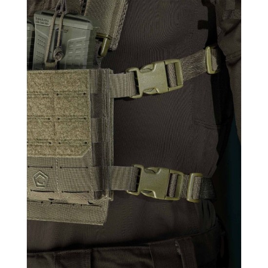 Combat Vest Pentagon Amina Micro Chest Rig K20010 Lightweight combat vest & equipment carrier Pentagon Amina K20010 made of Cordura® 500D. MOLLE vest compatible with plate carrier. Includes a pouch for 3 x 5.56mm magazines