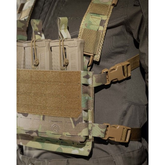Combat Vest Pentagon Amina Micro Chest Rig Multicam K20010-MC Lightweight combat vest & equipment carrier Pentagon Amina Micro (K20010-MC) in Multicam® camouflage. MOLLE vest made of 500D nylon, compatible with a plate carrier