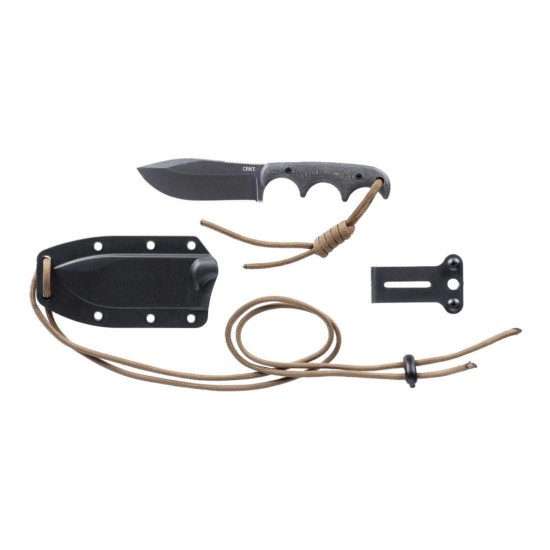CRKT Minimalist Nessmuk Wood Knife with Sheath CRKT Minimalist Nessmuk Wood collectible knife with 12C27 Sandvik blade, Stonewash finish, stabilized wood handle & thermoplastic sheath