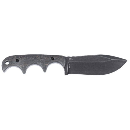CRKT Minimalist Nessmuk Wood Knife with Sheath CRKT Minimalist Nessmuk Wood collectible knife with 12C27 Sandvik blade, Stonewash finish, stabilized wood handle & thermoplastic sheath