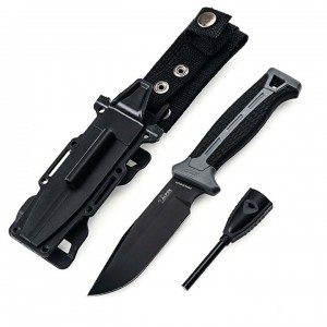 IronFang 2 Survival Knife – D2 Steel Full Tang with Fire Starter & Whistle - Alpin Outdoor