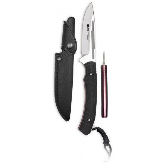 K25 Micarta Knife 32823 – Tactical Knife with Leather Sheath