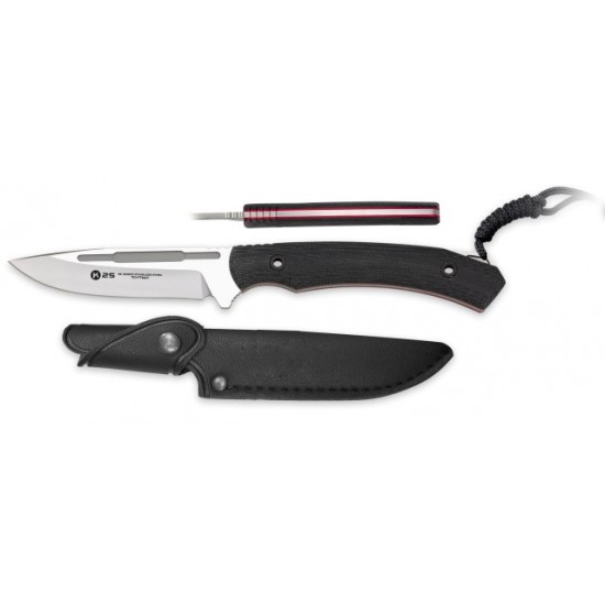 K25 Micarta Knife 32823 – Tactical Knife with Leather Sheath