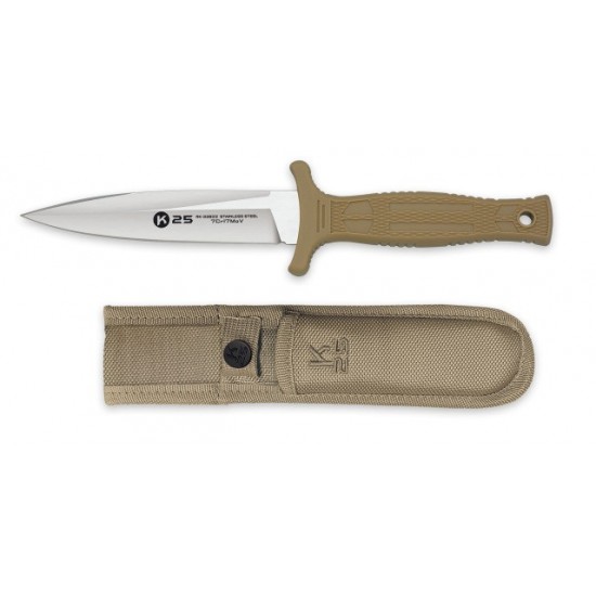 K25 TAN 32822 – Tactical Boot Knife with Nylon Sheath