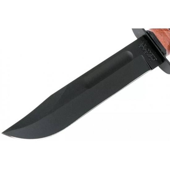 Θρυλικό μαχαίρι σταθερής λεπίδας KA-BAR Single Mark 1320 από ανθρακούχο ατσάλι 1095 Cro-Van, δερμάτινη λαβή & δερμάτινη θήκη. Ιδανικό για outdoor, tactical & survival